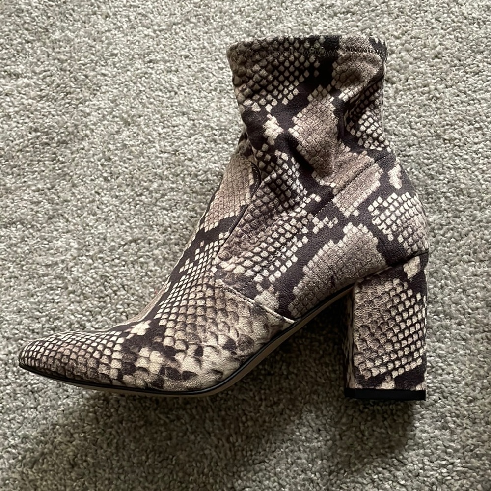 Steve Madden Snake Print Booties (Worn Once) - image 1